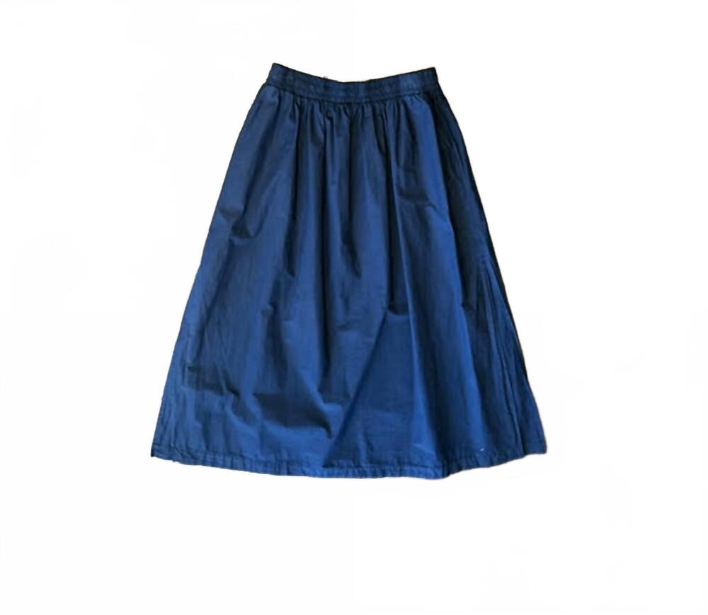 NEW STATESIDE women's fine poplin double slit maxi skirt in new navy